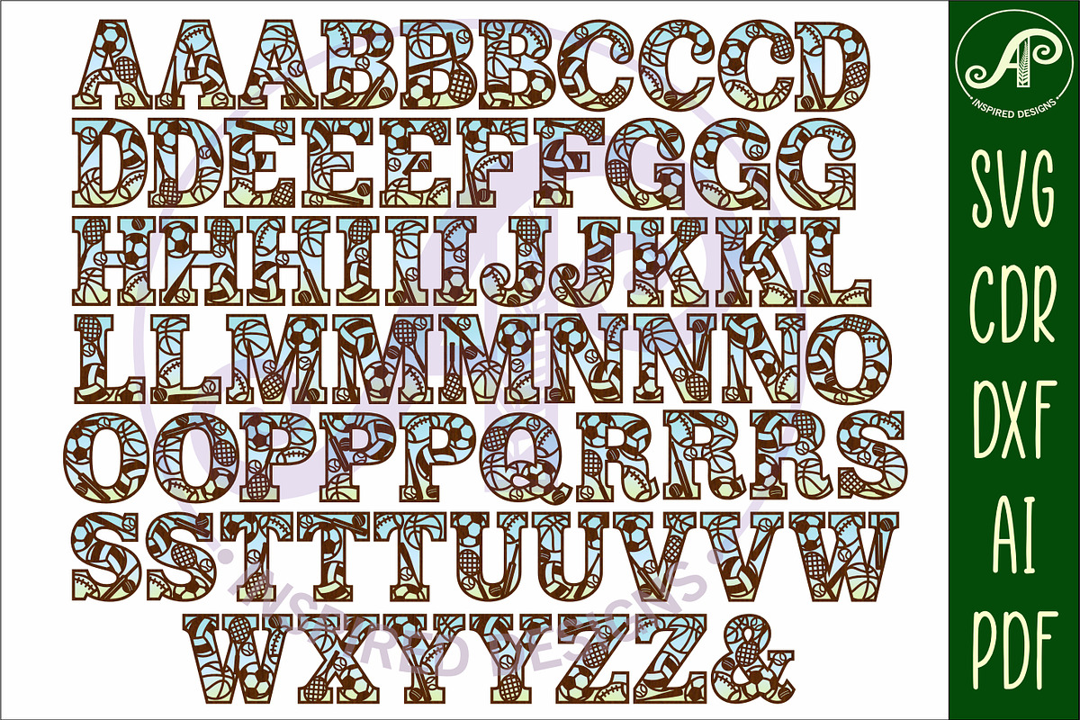 Sports ball alphabet set. 66 letters, an Object Graphic by A P Inspired Designs (Photo 3 of 6)