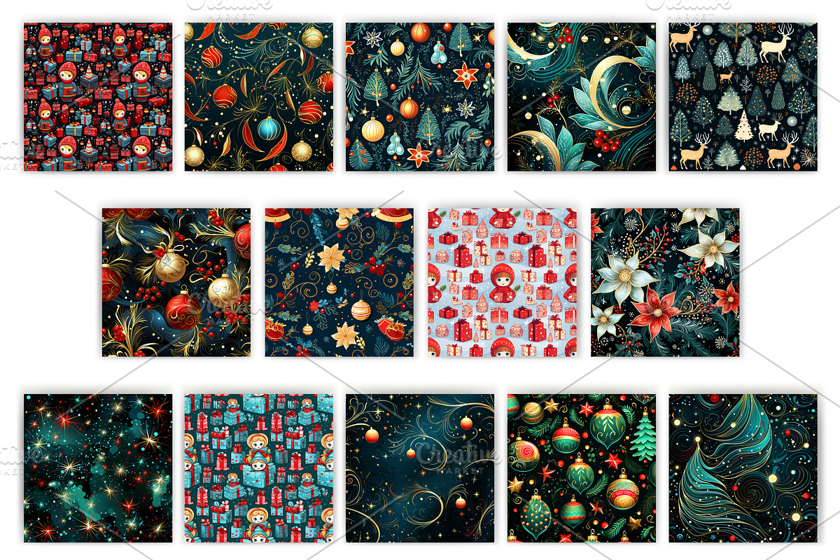 Cute Christmas patterns., a Texture Graphic by KENO Mascots (Photo 3 of 3)