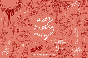 Christmas Illustrations + Lettering, a Seasonal Illustration by eclosque