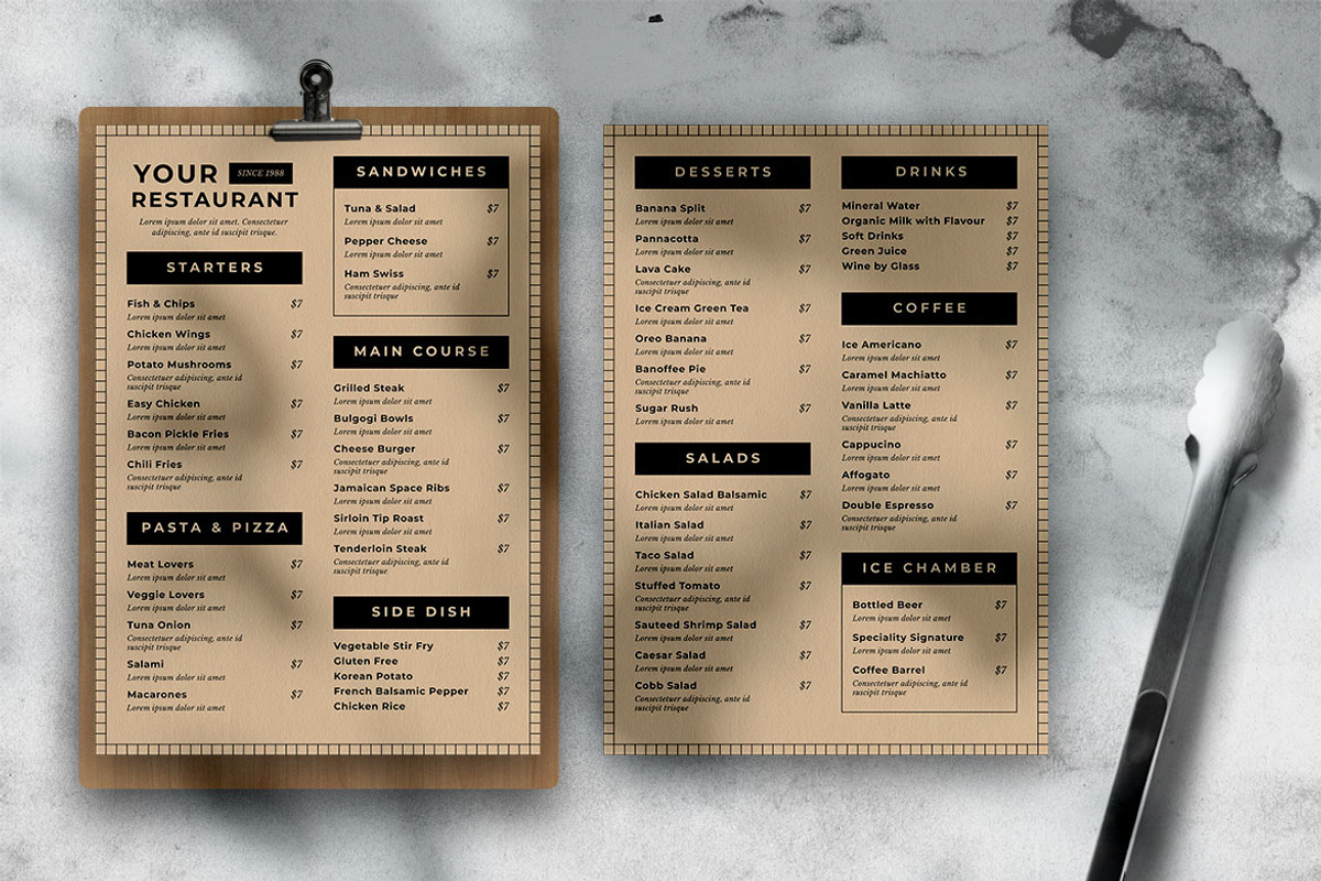 Vintage Food Menu, a Print Template by The Savory Directors (Photo 3 of 3)