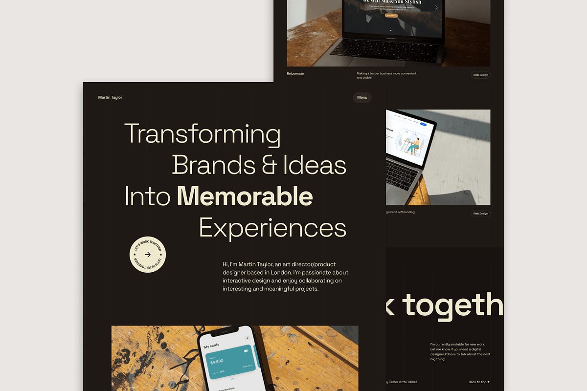 Klear — Framer Portfolio Template, a Landing Page Template by TamerMagdy (Photo 1 of 5)