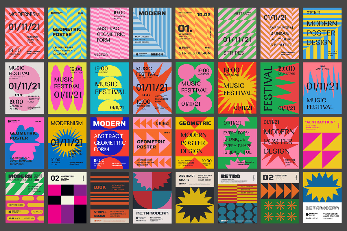 48 MODERN GEOMETRIC POSTERS, a Pattern Graphic by craftlove (Photo 4 of 6)