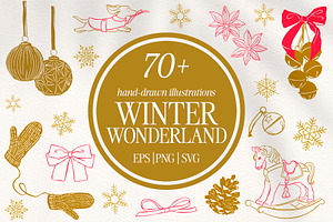 Winter Wonderland Hand-Drawn, an Object Graphic by Deveze Art & Co