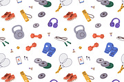 Sports equipment seamless pattern, a Pattern Graphic by Good Studio (Thumbnail 2 of 4)