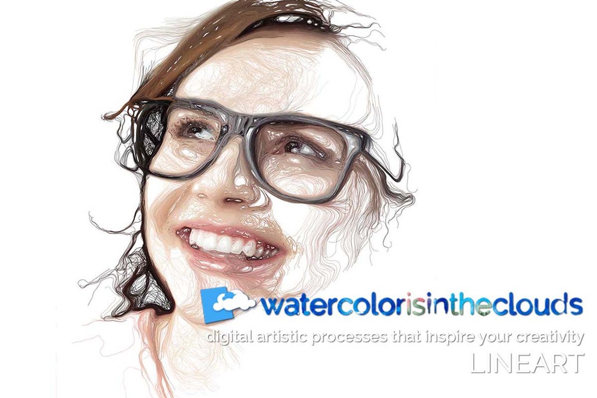 Watercolor is in the clouds LINEART preview 4