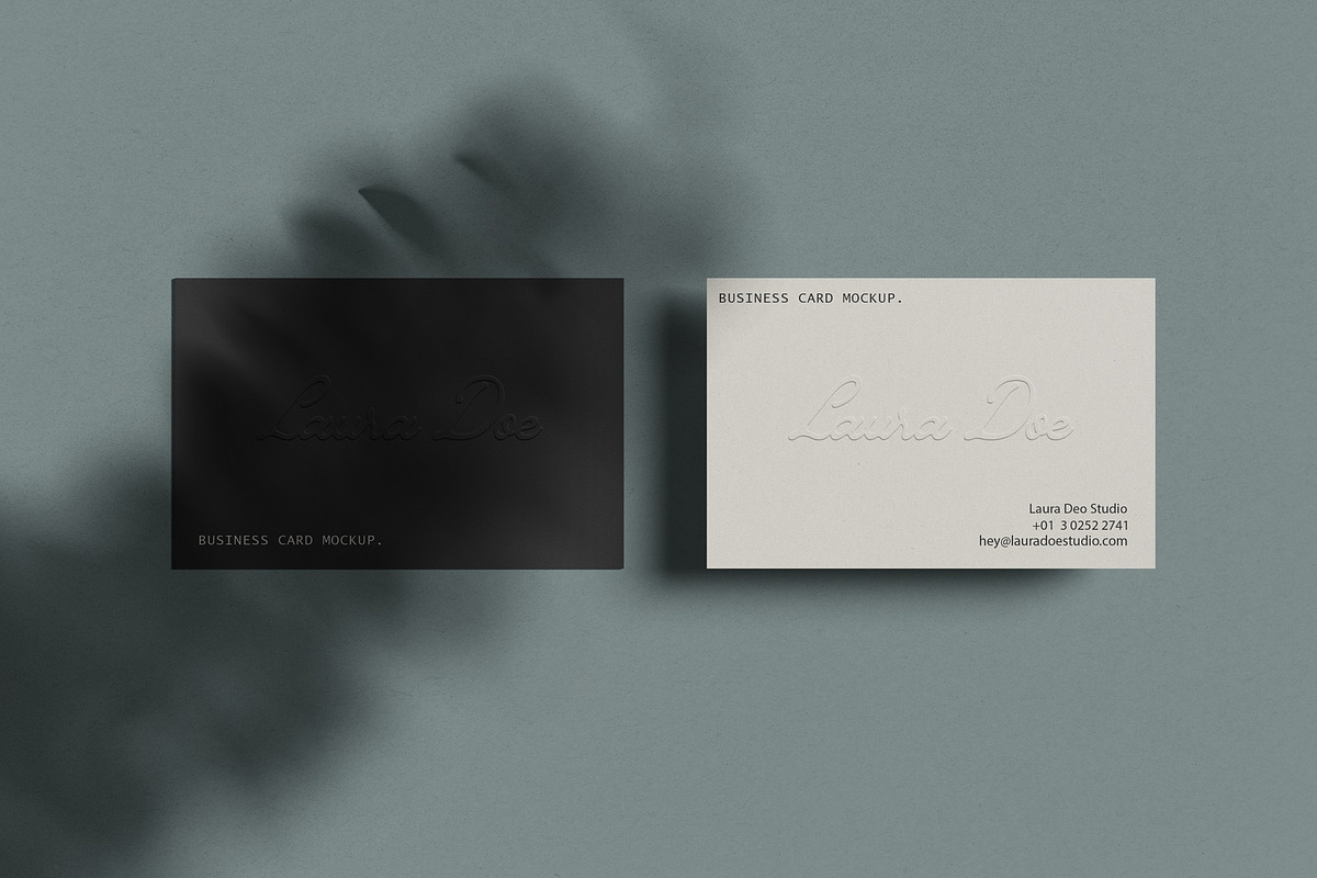 Embossed Business Cards Mockup, a Business Card Template by Tahtagraphic (Photo 3 of 4)