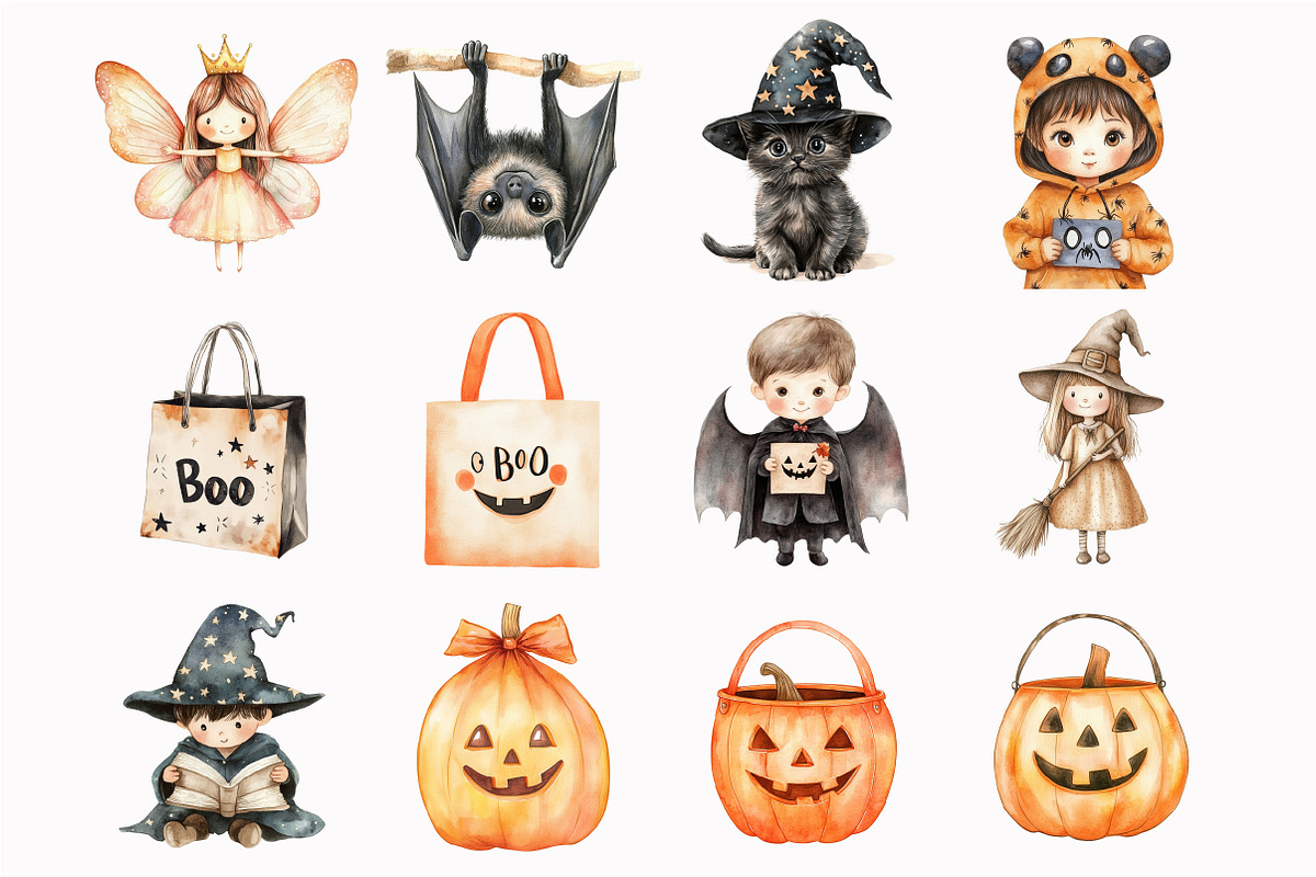 Neutral Halloween Clipart, an Illustration by Design Market (Photo 2 of 5)