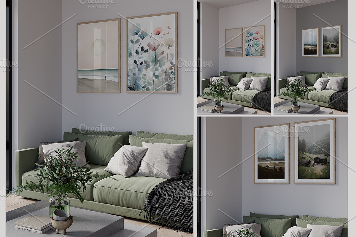 Double vertical frame mockup - 50x70, a Household Mockup by Hunny Badger (Photo 1 of 6)