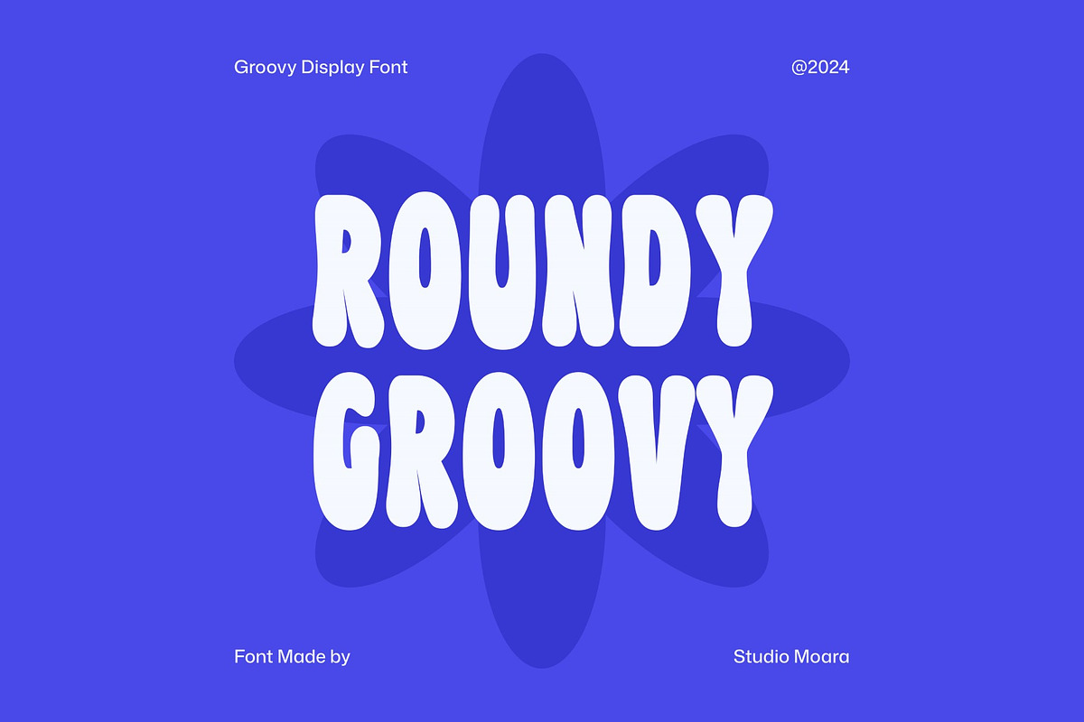 Roundy Groovy - Groovy Display Font, a Font by Studio Moara (Photo 1 of 8)
