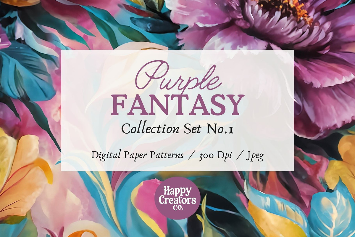 Purple Fantasy Digital Papers, a Pattern Graphic by Happy Creators Co. (Photo 7 of 7)