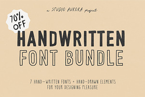 Handwritten Font + Graphics Bundle, a Script Font by Studio Aurora