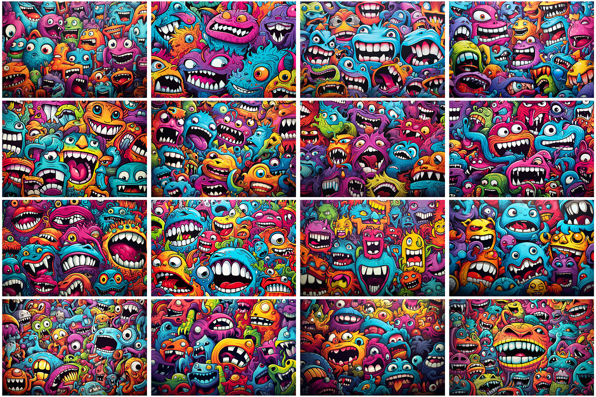 Colorful Monster Graffiti Background, a Background Graphic by Forhadx5 (Photo 4 of 4)
