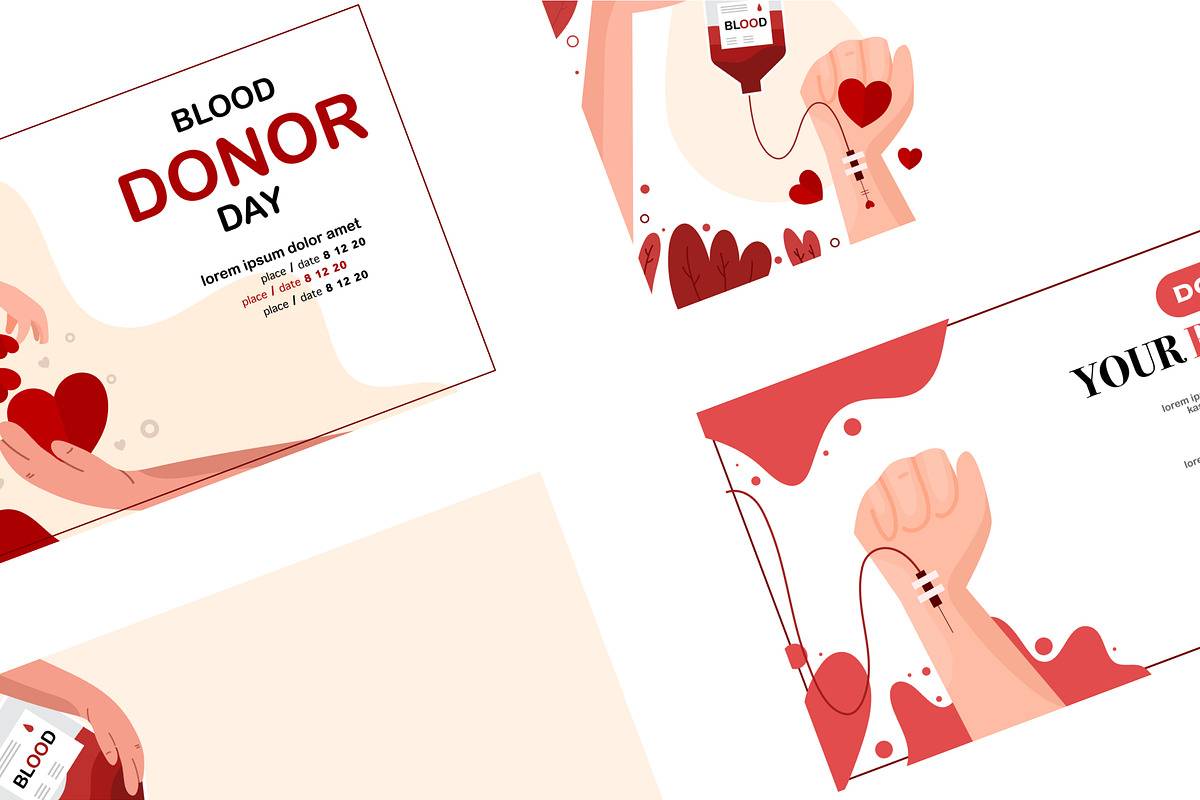 Blood donor day vector bundle, an Education Illustration by foxndeer (Photo 3 of 4)