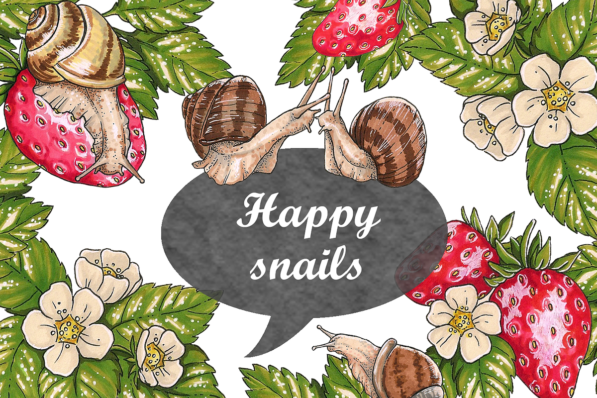 Happy snails (marker collection), a Pattern Graphic by 4erta (Photo 1 of 4)