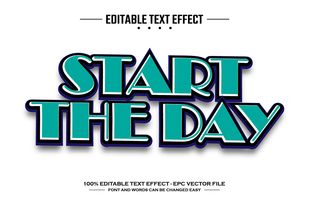 Start the day editable text effect, a Layer Style Add-On by nicemorning