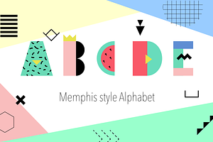 Memphis Alphabet And Summer Cards