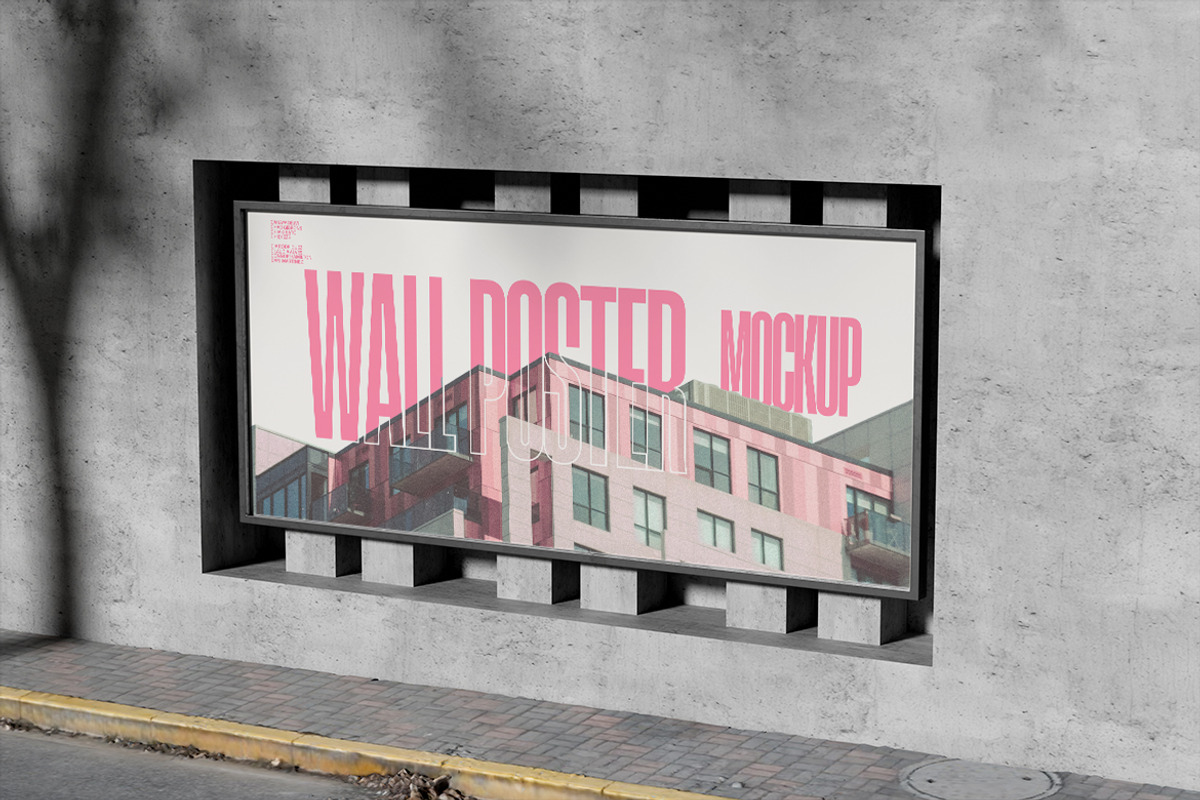 Wall Poster Mockup, an Advertising Mockup by HanaSaka_Studio (Photo 3 of 4)