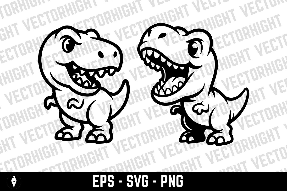Cute baby Tyrannosaurus Rex, an Animal Illustration by Vectorhight (Photo 5 of 5)