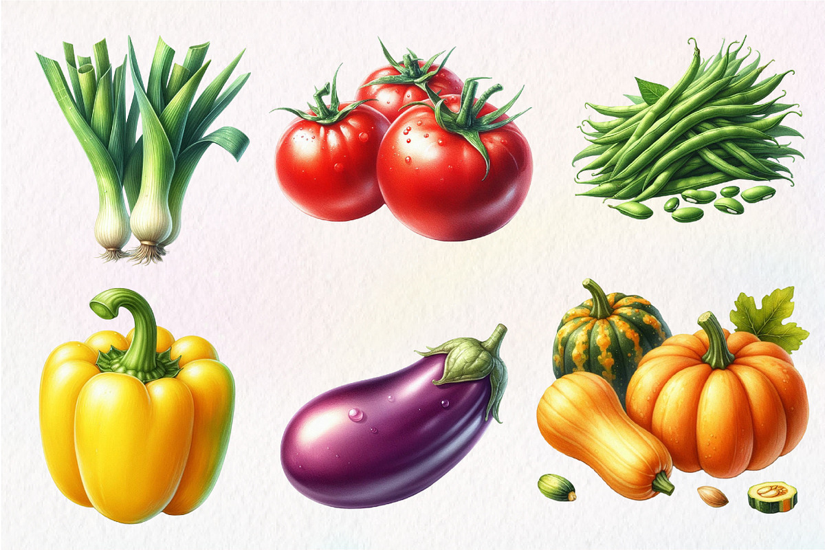 Watercolor Farm Vegetables Clipart, an Illustration by Dream Creation (Photo 7 of 7)