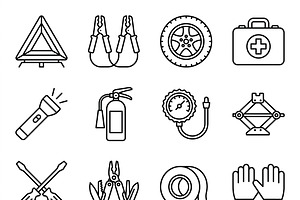 39 Car Essentials Icon Set