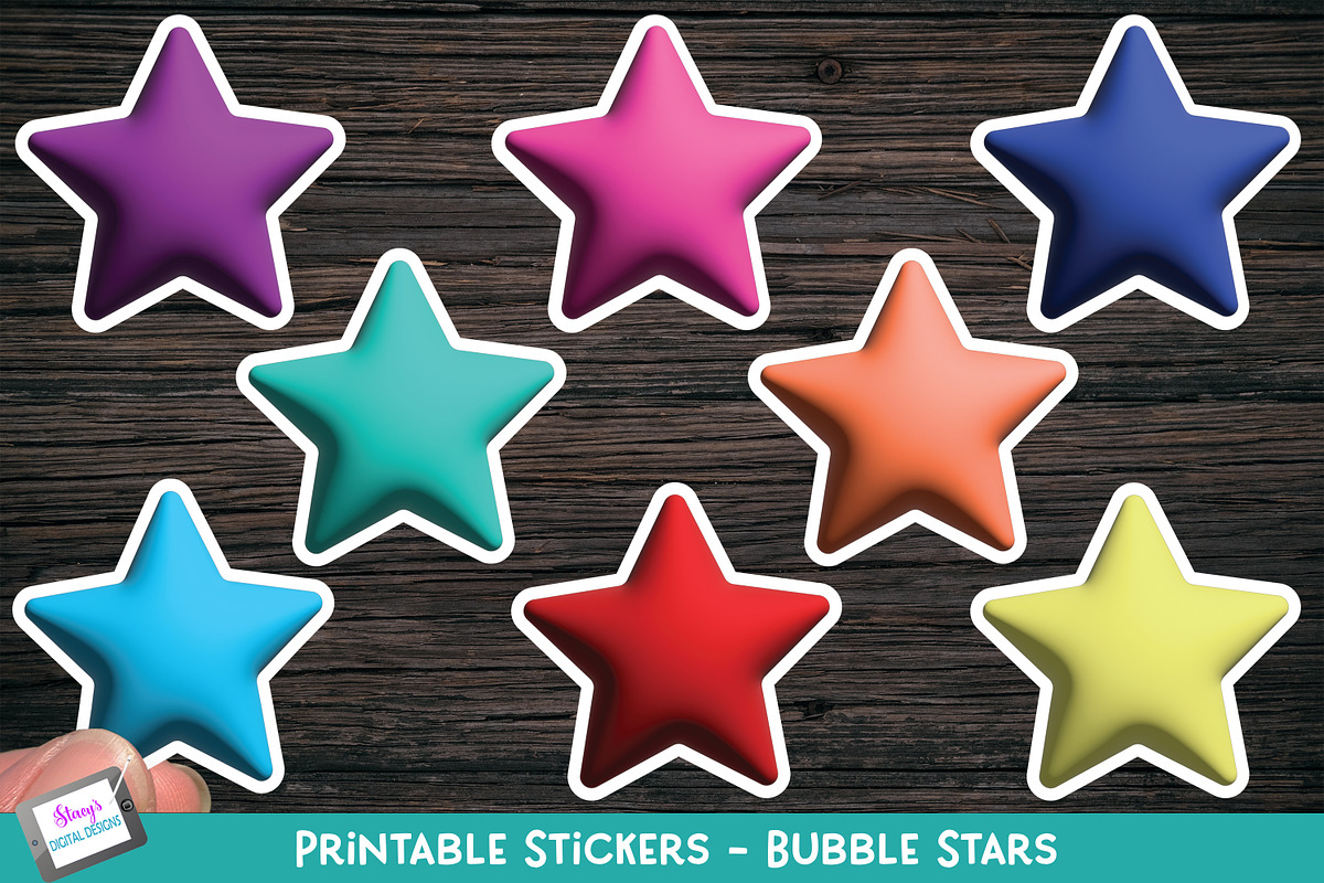 Star Sticker Bundle - PNG Stickers, an Object Graphic by Stacy's Digital Designs (Photo 5 of 5)