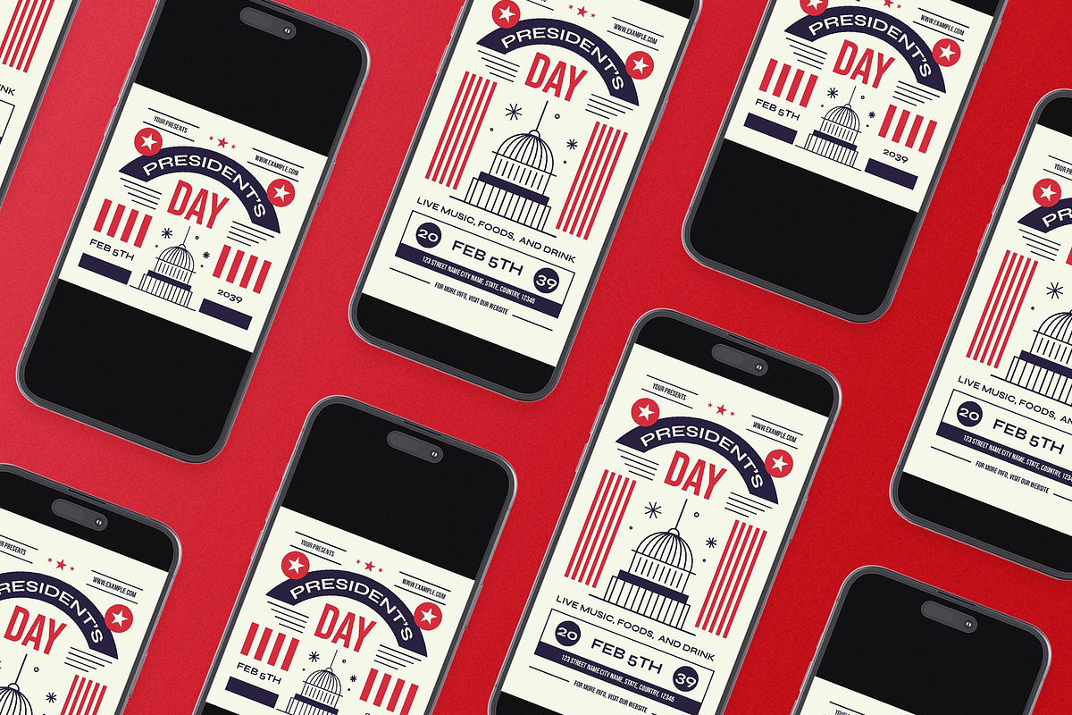 Vintage President’s Day Flyer Set, a Flyer Template by Aiyari Graphic (Photo 2 of 3)