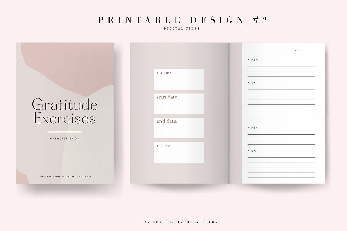 Gratitude Exercises workbook - 2, a Brochure Template by Her creative details (Photo 1 of 3)