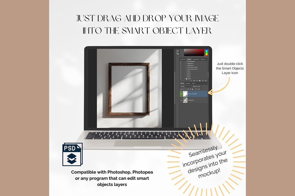 Dark Wooden Frame Mockup FR-MI-07, a Household Mockup by Callistemon Creative (Photo 9 of 9)