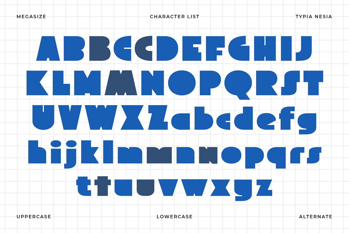 Megasize - Bold Geometric Font, a Sans Serif Font by Typia Nesia (Photo 2 of 13)