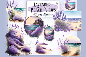 Lavender Beach Views Cliparts