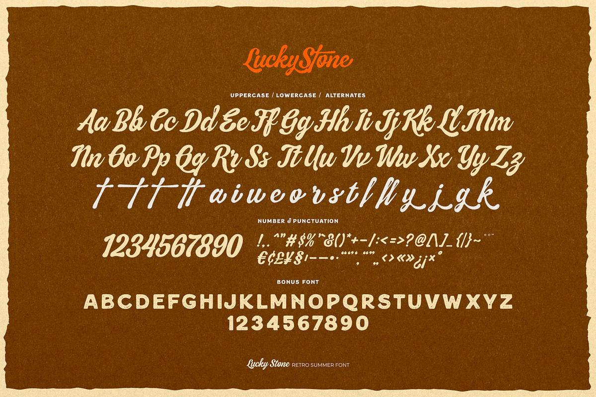 Lucky Stone - Vintage Summer Font, a Script Font by ikiiko (Photo 6 of 7)