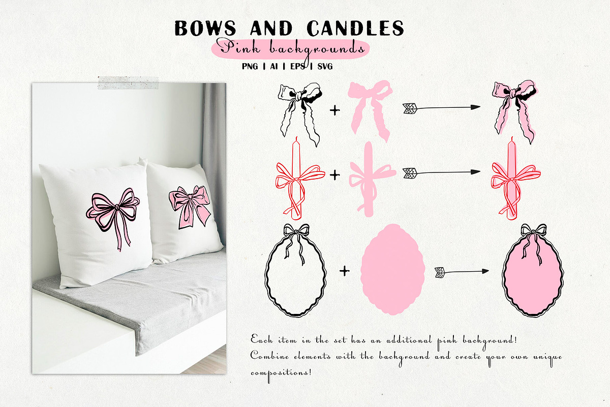Bows, Candles and Frames. Vector set, an Object Graphic by VerAna (Photo 9 of 12)
