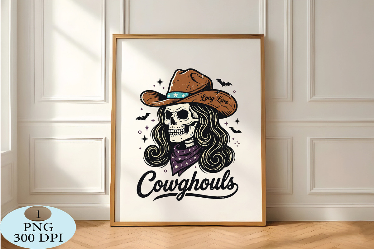 Long Live Cowghouls Skeleton Cowgirl, a Seasonal Illustration by Daily.Designs (Photo 5 of 5)