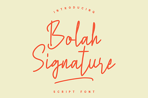 Bolah Signature - Script Font