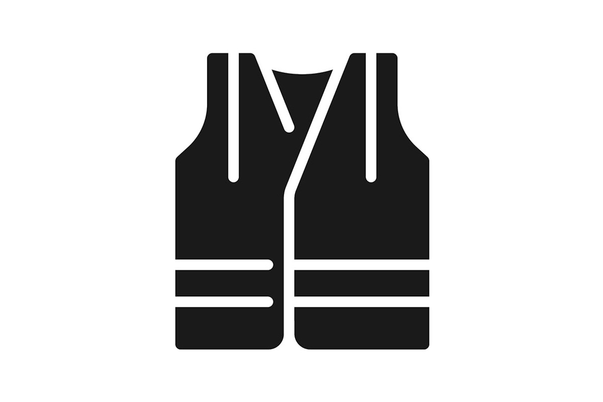 Reflective vest black glyph icon, an Icon by IMG Visuals