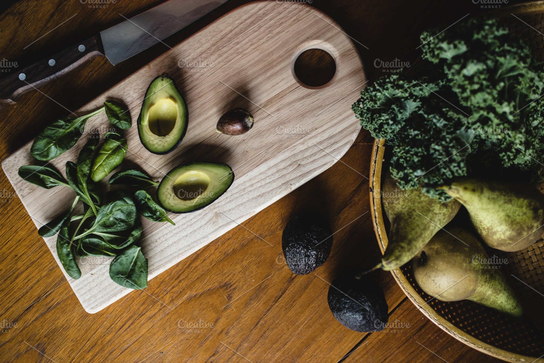 Avocado flatlay on cutting board, a Food & Drink Photo by Nellaino