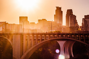Sunset Cityscape Minneapolis