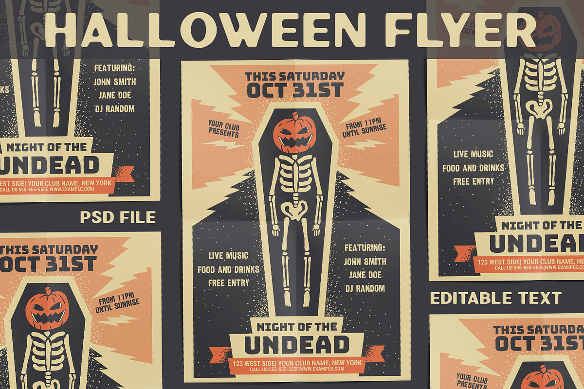 Retro Halloween Party Flyer, a Flyer Template by arausidp (Photo 1 of 3)