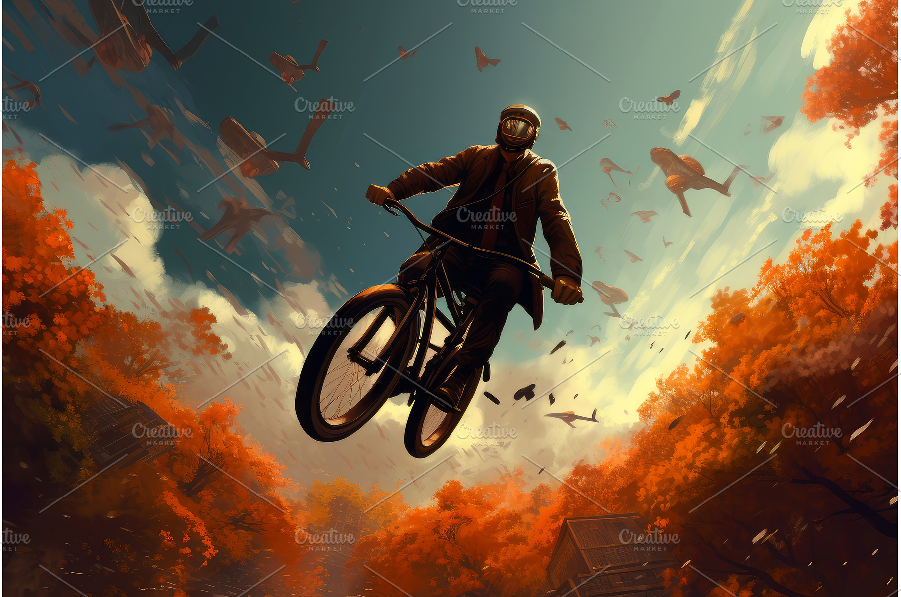 Recreational Man bike riding forest, a Sports & Recreation Photo by Ylivdesign