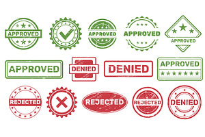Rejected stamp. Different shapes, an Object Illustration by YummyBuum