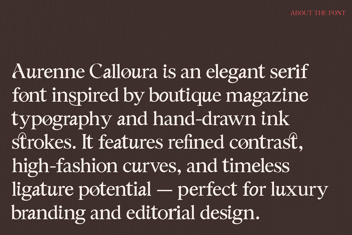 Aurenne Calloura – Elegant Editorial, a Serif Font by Creacy Studio (Photo 2 of 10)