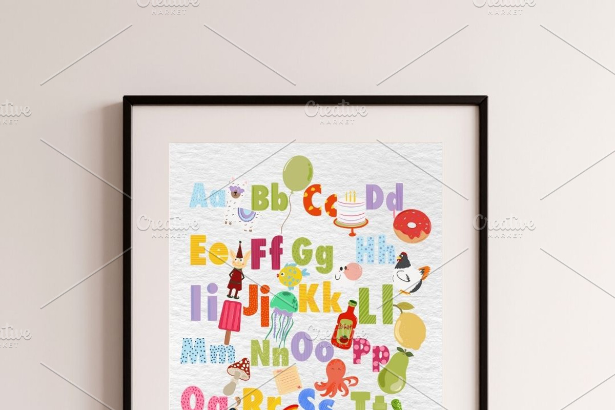 Alphabet Nursery Print: Hand Painted, an Education Illustration by Oleksandra Illustrates (Photo 8 of 12)