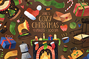 Watercolor Cozy Christmas Clipart, an Education Illustration by DigitalArtsi (Thumbnail 1 of 3)