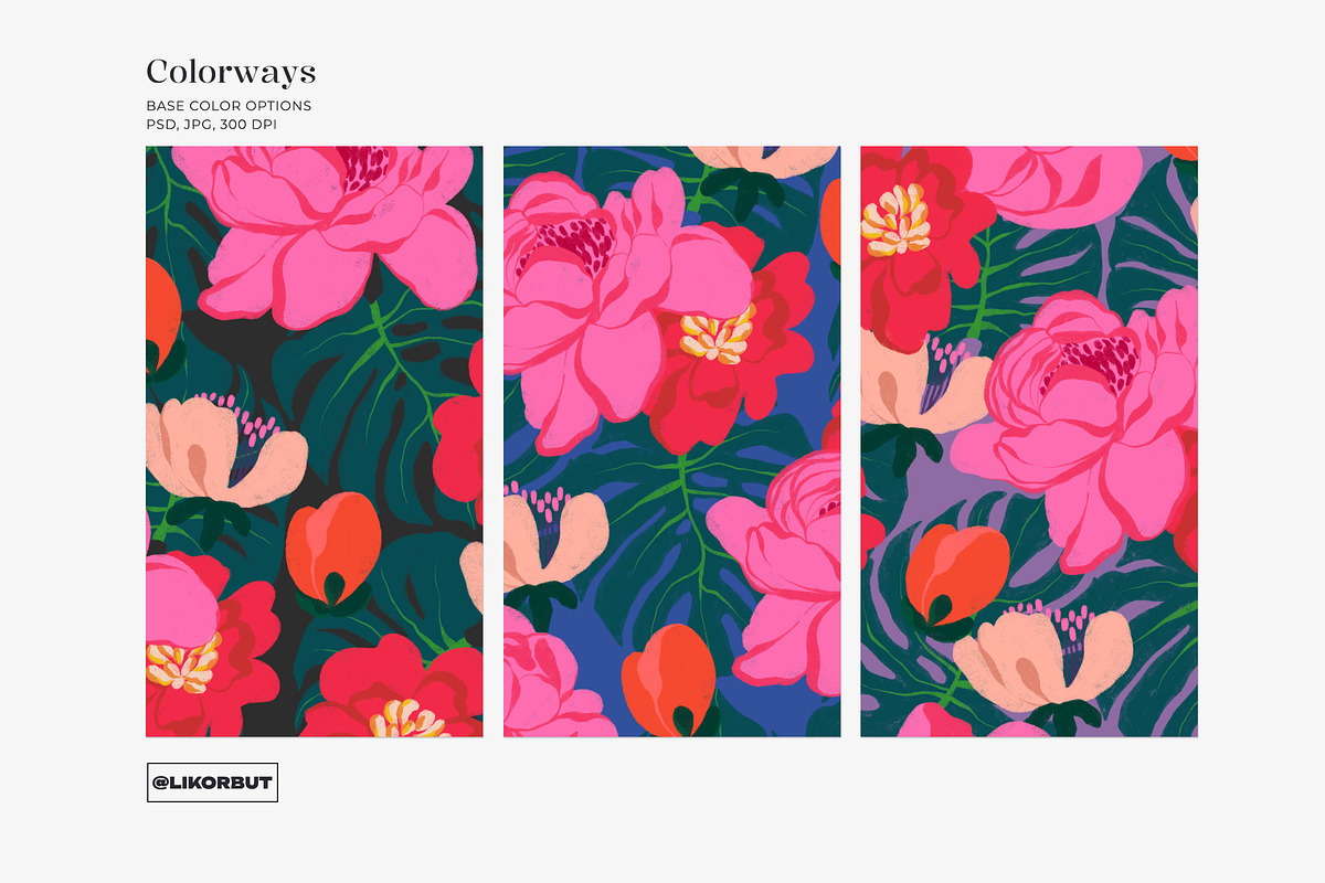 Bold Bloom Abstract Flower Pattern, a Pattern Graphic by likorbut (Photo 10 of 12)