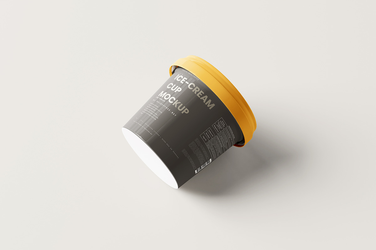 Ice Cream Cup Mockup, a Packaging Mockup by MockupFree.Net (Photo 8 of 8)
