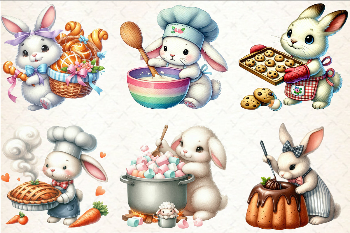 Eastertime Cooking Bunny Clipart, an Illustration by Rose Art (Photo 3 of 4)