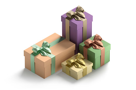 4 Gift Boxes 3D Model, an Object 3D Model by rebrandy