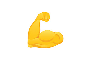 Flexed biceps icon. Hand gesture, an Emoji Icon by Yayasya