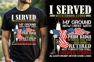 Retired Veteran T-shirt Design, a Graphic by Crafts Bundle