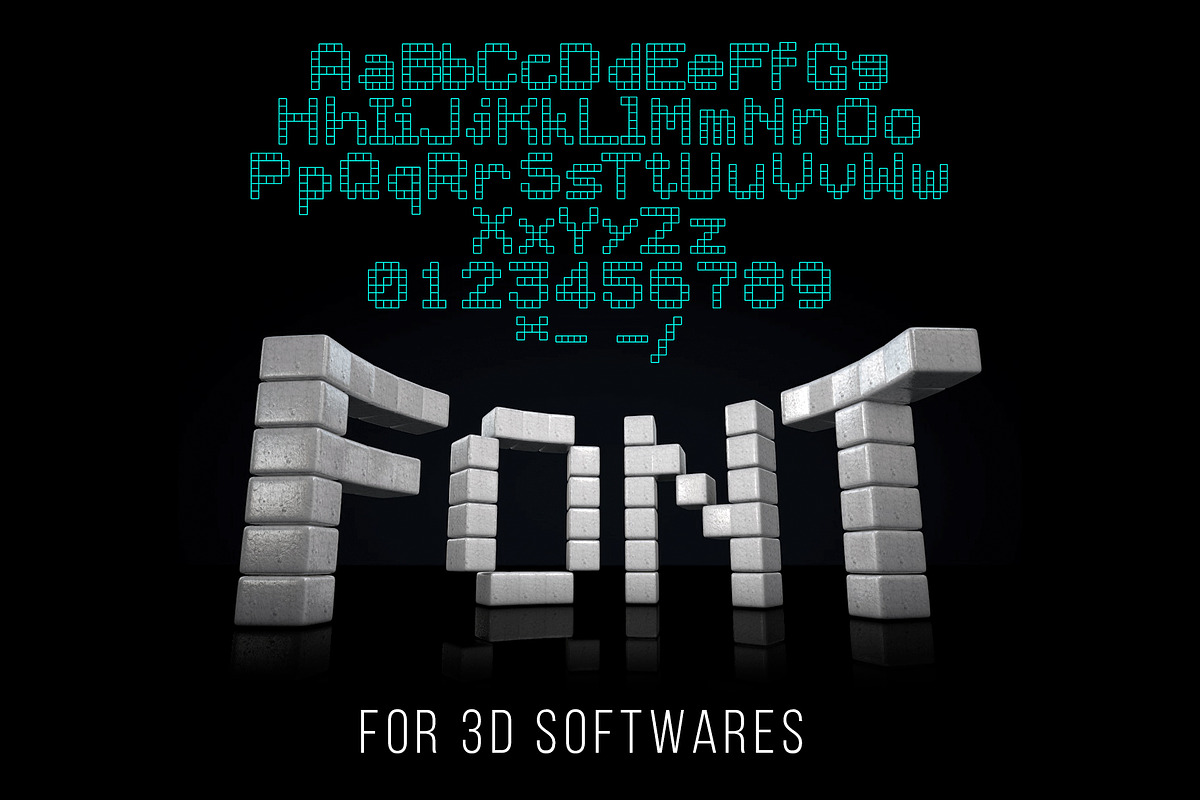 MS Pixelated Font for 3D Apps preview 6